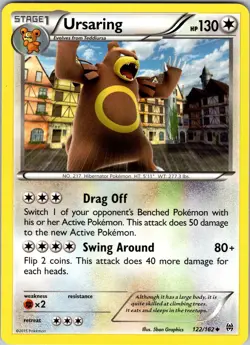 Pokemon TCG Ursaring XY BREAKthrough 122/162 Regular Uncommon Card NM - Image 1