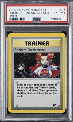 2000 POKEMON ROCKET #16 ROCKET'S SNEAK ATTACK-HOLO PSA 6 - Image 1
