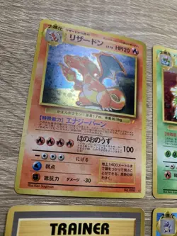 Set 4 Charizard Holo Old Back Pokemon Trading Card Game Vintage Nintendo Japan - Image 4