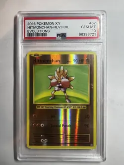 Pokemon 2016 XY Evolutions Hitmonchan Reverse Holo Card #62/108 PSA 10 - Image 1