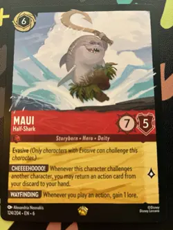 Disney Lorcana Azurite Sea Maui Half-Shark Card 124/204 NM Regular - Image 1