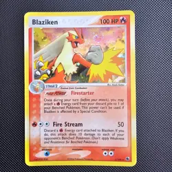 Pokemon Blaziken Holo Rare Card 3/109 EX Ruby & Sapphire Vintage SWIRL NM - Image 1
