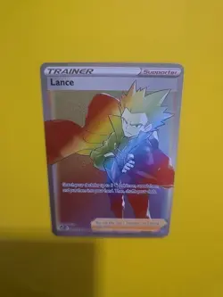 Pokemon - Lance - 206/195 - SWSH - Silver Tempest - Secret Rare Trainer Card - Image 3