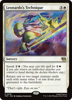 FOIL LEONARDO'S TECHNIQUE mtg NM Teenage Mutant Ninja Turtles 1 Rare - Image 1