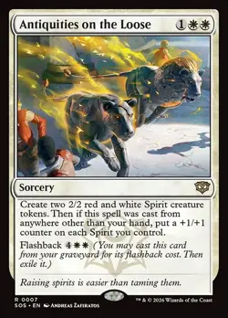 FOIL ANTIQUITIES ON THE LOOSE x1 mtg NM-M Secrets of Strixhaven 1 Rare - Image 1