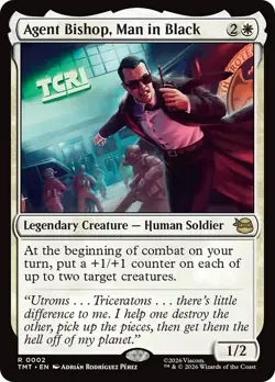FOIL AGENT BISHOP, MAN IN BLACK mtg NM Teenage Mutant Ninja Turtles 1 Rare - Image 1
