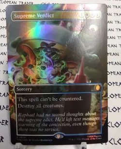 FOIL Borderless SUPREME VERDICT mtg DAMAGE Commander Teenage Ninja Turtle Mythic - Image 1