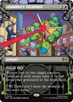 FOIL Showcase LEONARDO'S TECHNIQUE mtg NM Teenage Mutant Ninja Turtles 1 Rare - Image 1