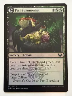 MTG Strixhaven: School of Mages Pest Summoning Foil 211/275 LP - Image 1