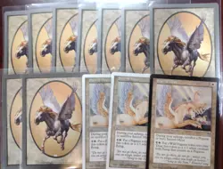 Vintage PEGASUS LOT ~mtg Sacred Mesa Stampede 9 Unglued Pesasus Token NM - Image 2