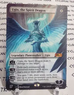 Borderless UGIN, THE SPIRIT DRAGON x1 mtg NM M21 Magic Core Set 2021 1 Mythic - Image 1