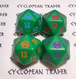 Life Counter ~ TEENAGE MUTANT NINJA TURTLES ~ Dice Set of 4 Spindown D20 - Image 1