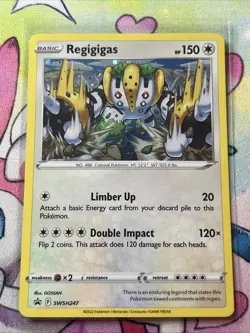 Regigigas - SWSH247 - Pokemon Sword & Shield Promo Ultra Rare Holo Card NM - Image 1