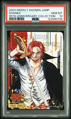 PSA 10 2023 WEEKLY SHONEN JUMP 55TH ANNIVERSARY COLLECTION SHANKS one piece - Image 1