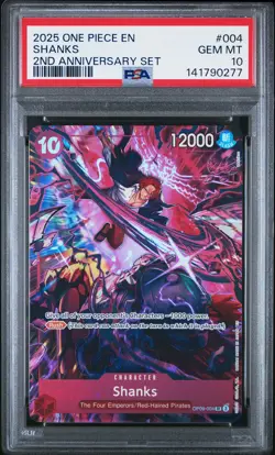 2025 ONE PIECE ENGLISH VERSION 2ND ANV SET #004 SHANKS PSA 10 - Image 1