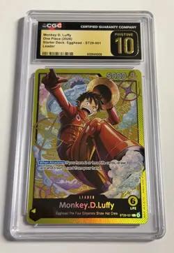 Monkey D Luffy ST29-001 Leader CGC Pristine 10 One Piece Egghead Deck - Image 1