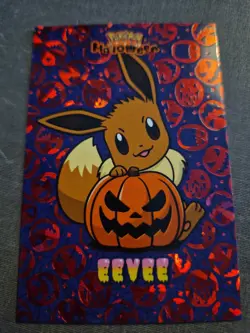 Pokemon Peru Exclusive Team Halloween Database Red Holo Card Eevee - Image 1
