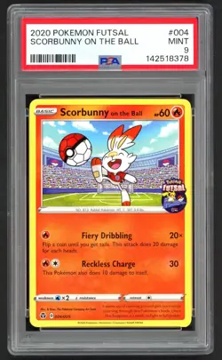 Pokemon Cards - PSA 9 Scorbunny on the Ball 004/005 - Futsal 2020 - MINT - PSA9 - Image 1