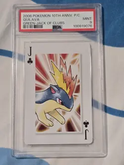 2006 Pokemon 10th Anniversary Playing Cards Quilava Jack Of Clubs PSA 9 - Image 1