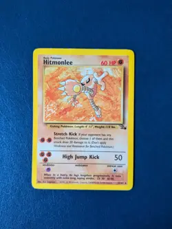 Pokemon TCG Hitmonlee 22/62 Fossil Non Holo Rare WOTC Card - Image 1