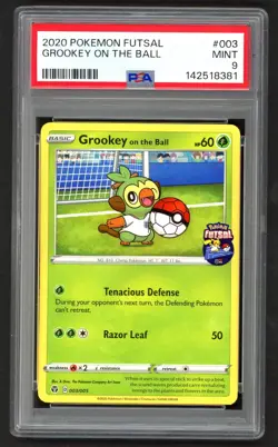 Pokemon Cards - PSA 9 Grookey on the Ball 003/005 - Futsal MINT - PSA9 - Image 1