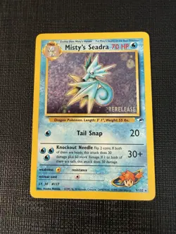 Pokemon Misty's Seadra Prerelease Promo Holo 009/132 70 HP Wotc Promo Card - Image 1
