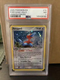 PSA 7 NM 2005 Ex Unseen Forces Porygon2 12/115 Holo Pokemon Card. Fresh Cert - Image 1