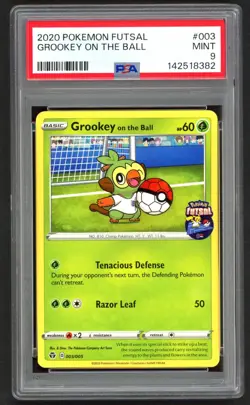 Pokemon Cards - PSA 9 Grookey on the Ball 003/005 - Futsal MINT - PSA9 - Image 1