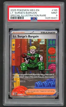 Pokemon Cards - PSA 9 Lt. Surge's Bargain 185/132 - SIR - MINT - PSA9 - Image 1