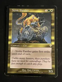 1x Noble Panther (257) Invasion MP MTG Magic the Gathering x1 MKE - Image 1