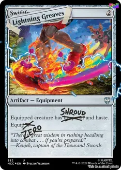 MTG Foil Lightning Greaves (Pool Party Foil) 382 Secret Lair Drop Series NM M... - Image 1