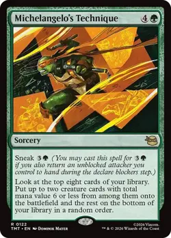 FOIL MICHELANGELO'S TECHNIQUE mtg NM Teenage Mutant Ninja Turtles 1 Rare - Image 1