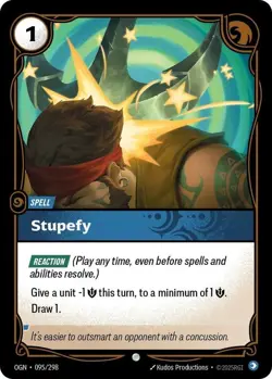 3x Stupefy - 095/298 - Common Light Play Riftbound TCG: Origins Riftbound - Image 1