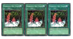Yugioh- 3X Vengeful Bog Spirit - Common - Unlimited - LON-103 - Moderate Play - Image 1