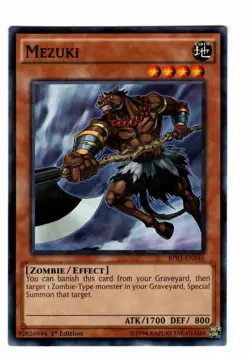 Yugioh- 1X Mezuki - Shatterfoil Rare - 1st Edition - BP03-EN046 - Near Mint - Image 1