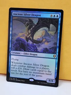 1x FOIL Ancient Silver Dragon, NM, CLB, Magic: the Gathering, MtG - Image 1