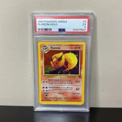 1999 POKEMON JUNGLE UNLIMITED 3/64 FLAREON-HOLO PSA 5 - Image 1