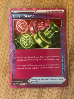 Pokemon TCG Unfair Stamp 165/167 Holo Rare Full Art Moderately Played English - Image 1