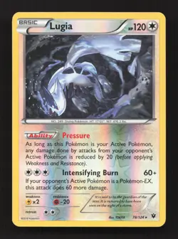 Lugia 78/124 Rare Fates Collide Pokemon Reverse Holo Near Mint - Image 1