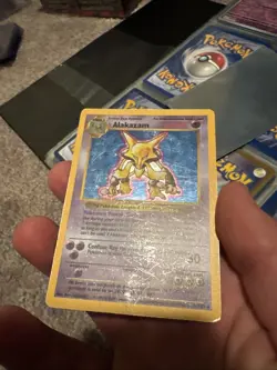 Pokemon Alakazam TCG Holo Rare Card Base Set, Shadowless, 001/102 - Image 2