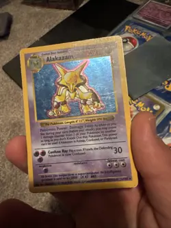 Pokemon Alakazam TCG Holo Rare Card Base Set, Shadowless, 001/102 - Image 3