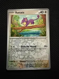 Rattata 019/165 Common 151 Pokemon Reverse Holo Near Mint - Image 1