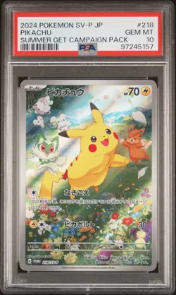 2024 POKEMON JAPANESE SV-P PROMO #218 PIKACHU PSA 10 - Image 1