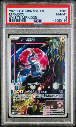POKEMON PSA 8 MIRAIDON FULL ART #013 PROMO SCARLET e VIOLET ENGLISH 2023! - Image 1