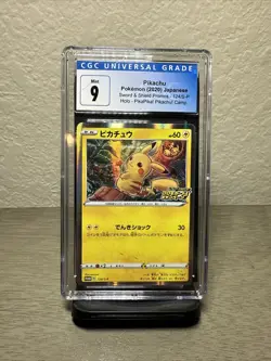 Pokemon Pikachu 124/S-P Sword & Shield Promos CGC 9 Mint Japanese Promo - Image 1