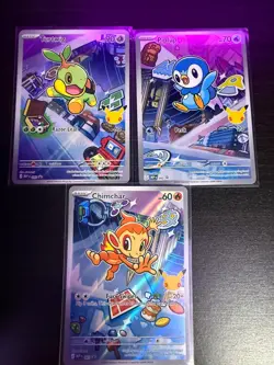 Pokemon TCG First Partner Illustration Collection Series 1 Gen 4 Sinnoh Starters - Image 1