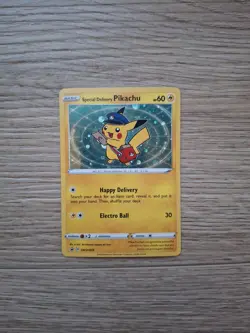 Special Delivery Pikachu SWSH074 Promo SWSH Black Star Pokemon NM - Image 1