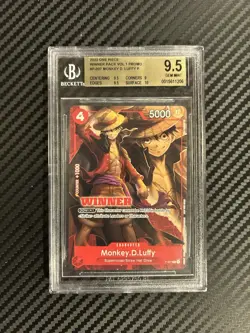 One Piece TCG Monkey D Luffy P-007 Promo Card, Vol. 1 Winner Pack BGS 9.5 - Image 1