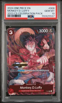 2024 ONE PIECE CHAMPIONSHIP CS 2023 CELEBRATION PACK PROMO MONKEY D LUFFY PSA 10 - Image 1