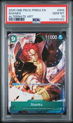 Shanks ST16-004 Alternate Art One Piece PRB-02 PSA 10 GEM MINT - Image 1
